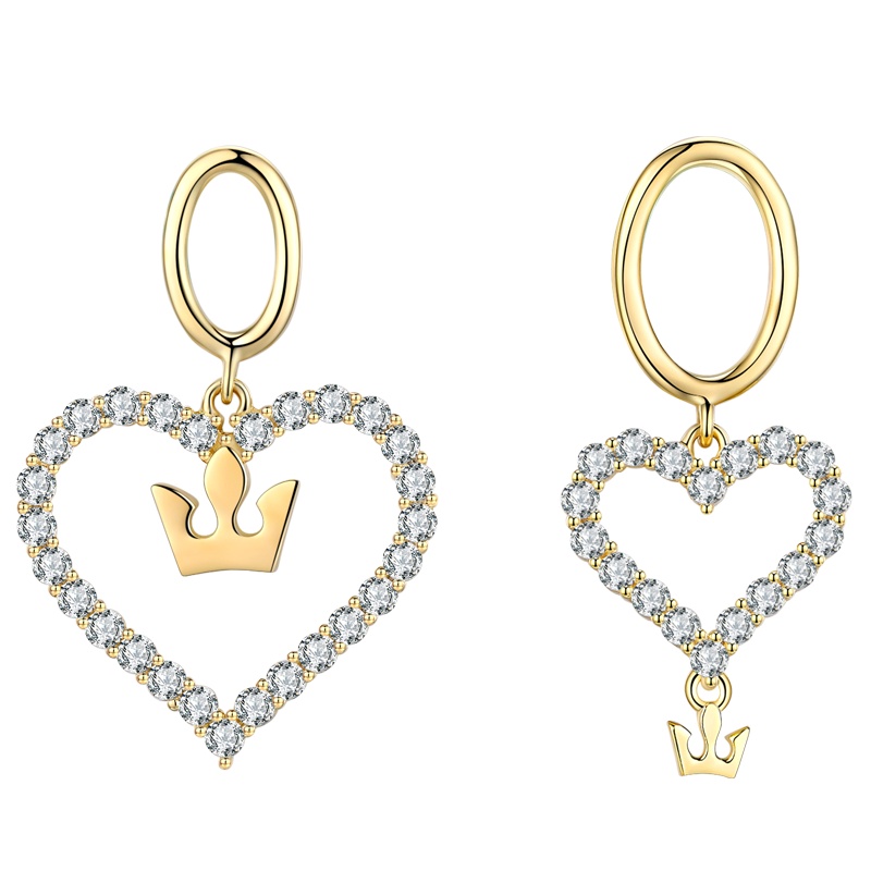 佰色传情纯银爱心耳坠女气质百搭网红心形耳饰耳钉2019新款潮