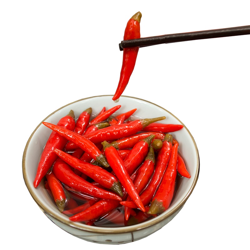 爱蜀味 四川新繁泡菜 泡红椒 酸红辣椒泡朝天椒 泡红米椒350g