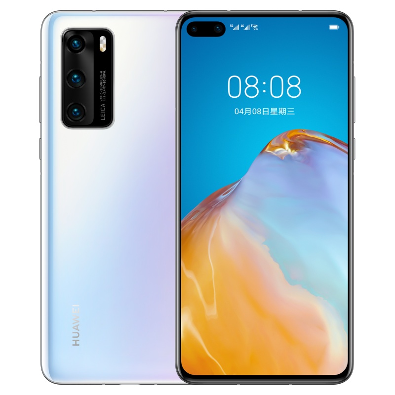 华为/HUAWEI P40 8GB+256GB 零度白  麒麟990 SoC芯片超感知 徕卡三摄 30倍数字变焦纯粹美学 移动电信联通5G全网通手机