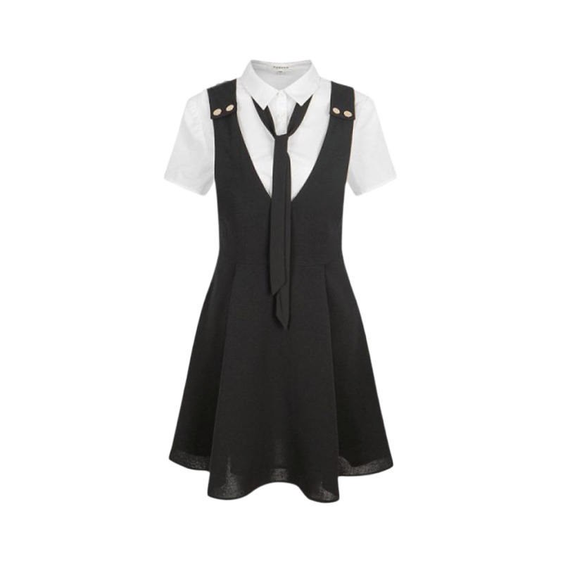 拉夏贝尔Puella夏季新款气质休闲学院风显瘦短袖套装裙女20009220