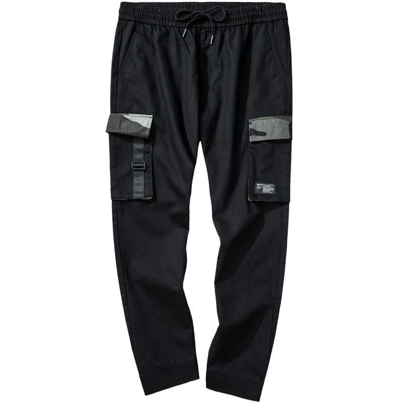 千纸鹤男装休闲裤2019秋季新款时尚休闲纯棉宽松港风束脚工装裤潮90323