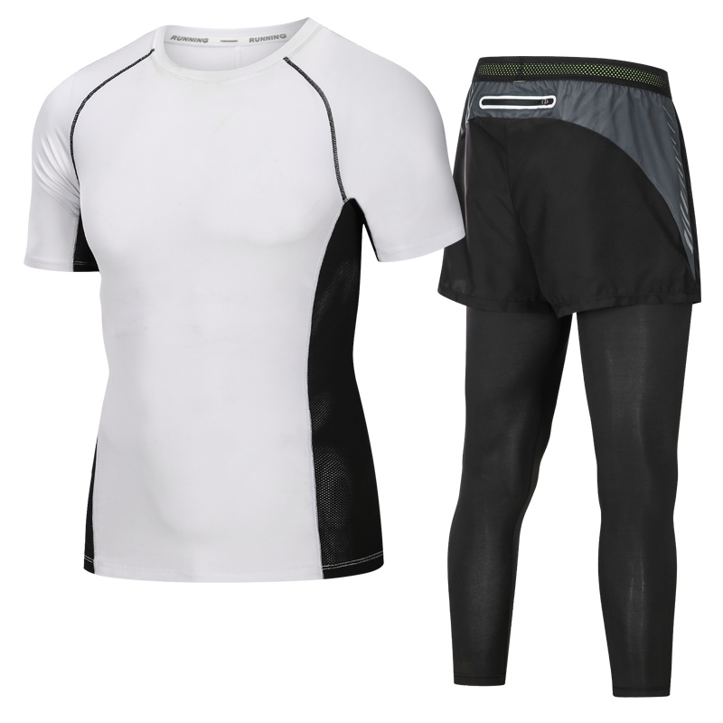 富贵鸟(FUGUINIAO)健身房男士运动服套装晨跑服外套速干衣衣服装备训练服装跑步夏季