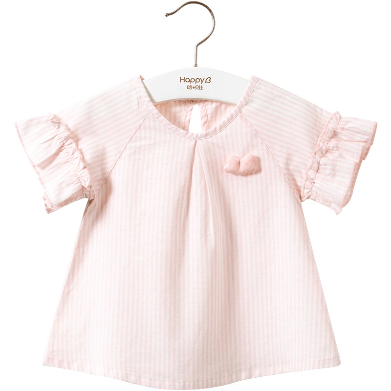 哈贝比（happyB）女宝春夏装纯棉女童中袖t恤婴儿上衣