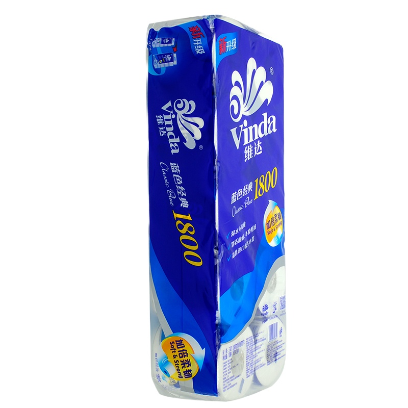 维达V4028 180克蓝色经典四层小卷纸10卷/提*6提/箱