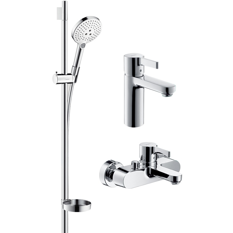 汉斯格雅hansgrohe梦迪诗飞雨120三速手持浴缸龙头带下出水花洒精铜材质多出水挂墙式花洒组合套餐88110045