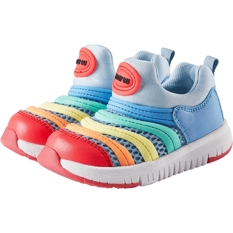 卡特兔春季学步鞋毛毛虫童鞋男童女宝宝学步鞋儿童软底运动鞋小童