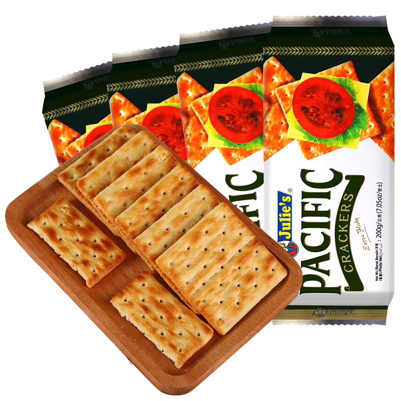 进口Julies茱蒂丝油香上苏打饼干孕妇零食早餐代餐200g*4袋组合装