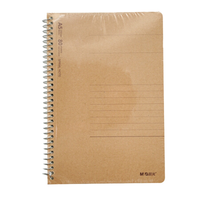 晨光MPY6LS13 文具螺旋线圈本 记事笔记本子 学生牛皮纸封面本 乐素系列手账本办公本 单本装A5/80张