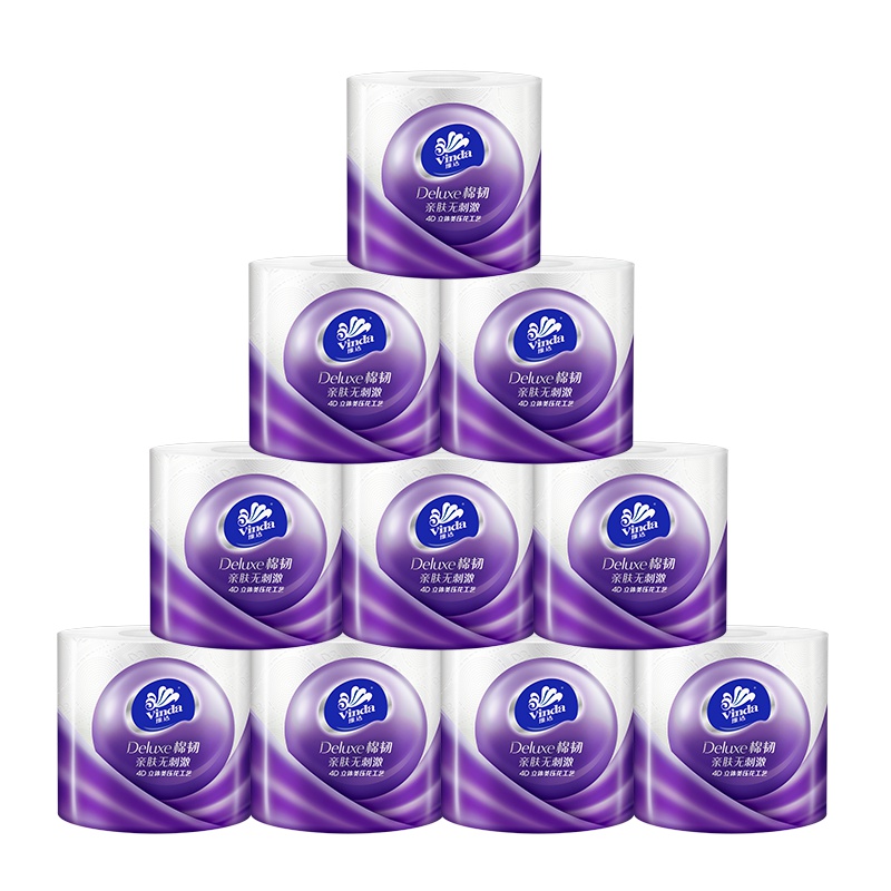 维达立体美4层110g*10卷压花卷纸有芯家用卫生纸