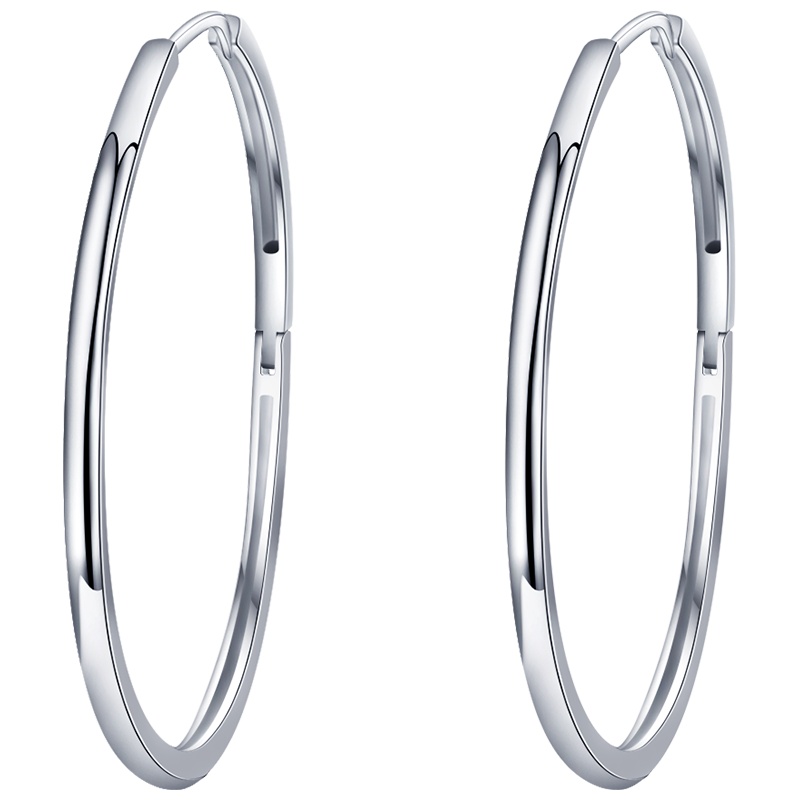 佰色传情纯银大耳圈耳环女新款潮韩国气质网红圆圈圈圆环耳饰