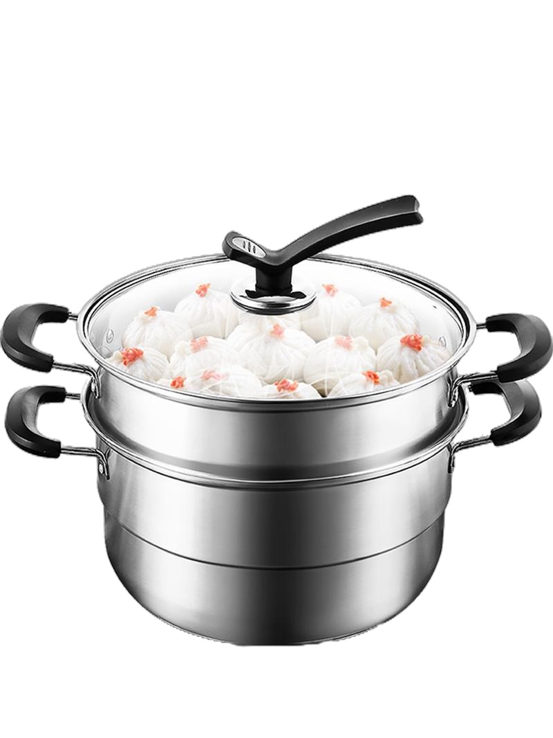 九阳蒸锅家用加厚不锈钢双层蒸煮炖菜锅燃气电磁炉灶通用ZGB2605