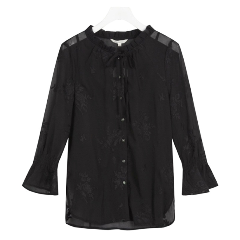 【专柜同款】拉贝缇夏季吊带内搭系带喇叭长袖蕾丝雪纺宽松衬衫两件套