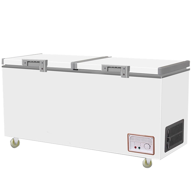 乐创 (lecon) 冰柜商用大容量单温展示柜 卧式冷柜单双门 498L全冷冻双门 LC-BG498