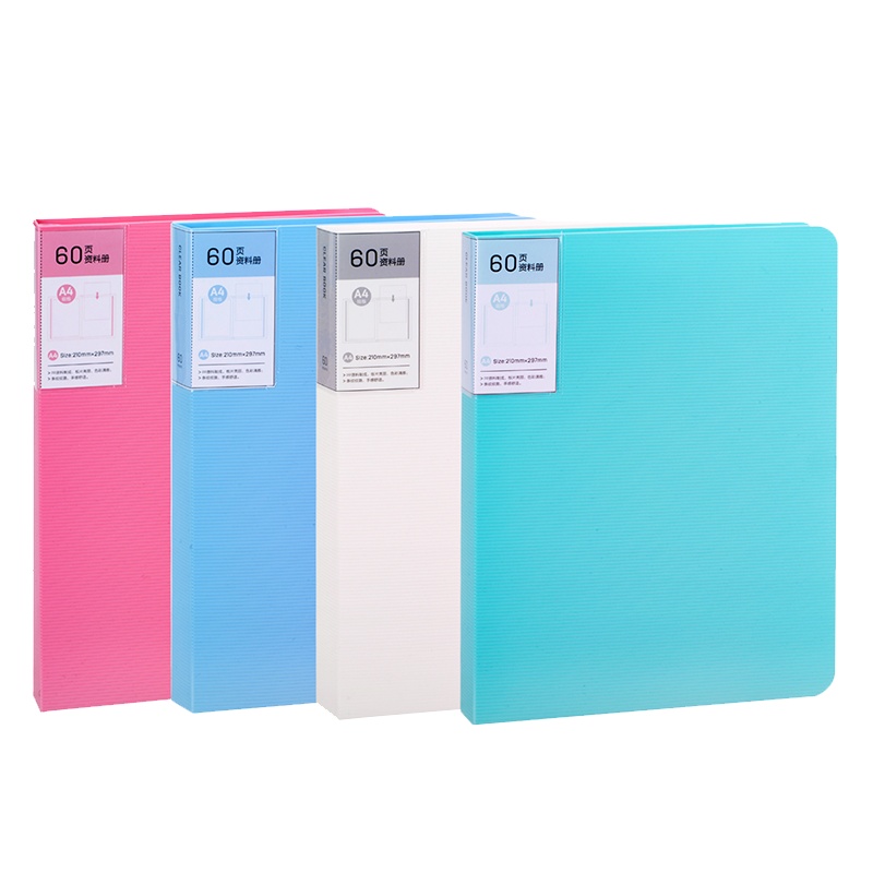 得力deli5067文件资料册60页文件夹学生用文件夹多层插页袋收纳册资料册a4贴纸证书收纳文件册分页文件夹办公用品