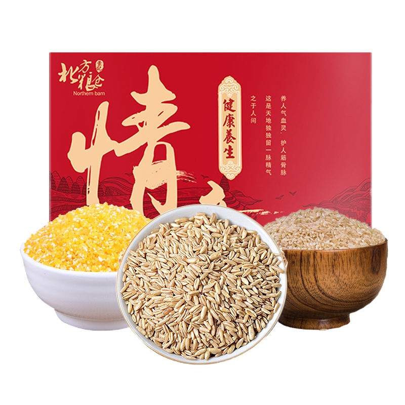 北方粮仓景记 五谷杂粮组合套装 玉米碴糙米燕麦仁组合 情意五谷杂套装1200g