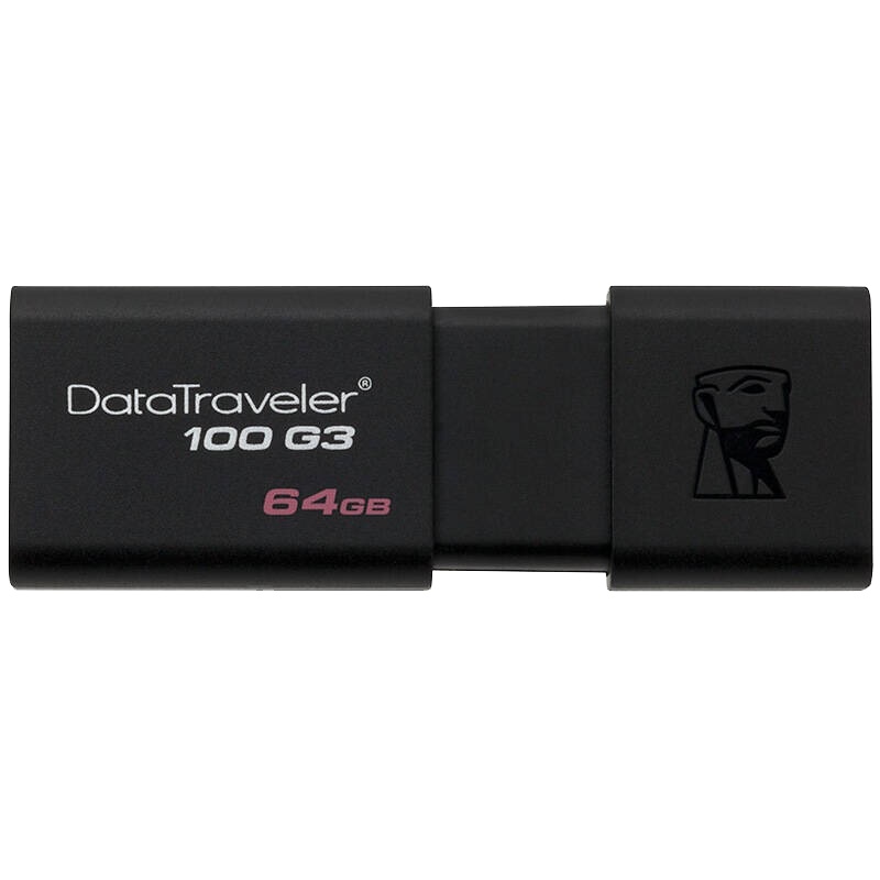 [免邮]金士顿(Kingston)U盘 64GB DT100G3优盘 高速USB3.0商务推拉式黑色u盘