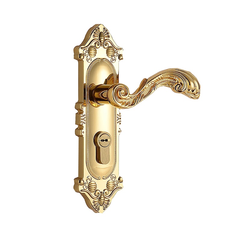 欧式门把手古达金色豪华门锁室内卧室房门锁家用木门锁具