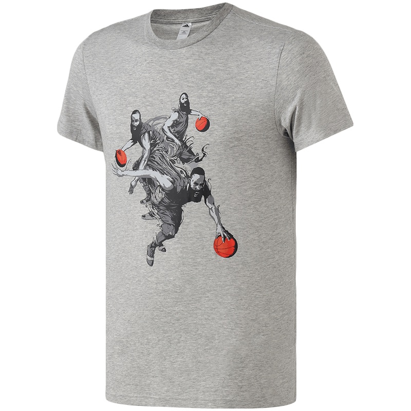 【自营】adidas男服短袖T恤篮球哈登漫画休闲运动服FK4584