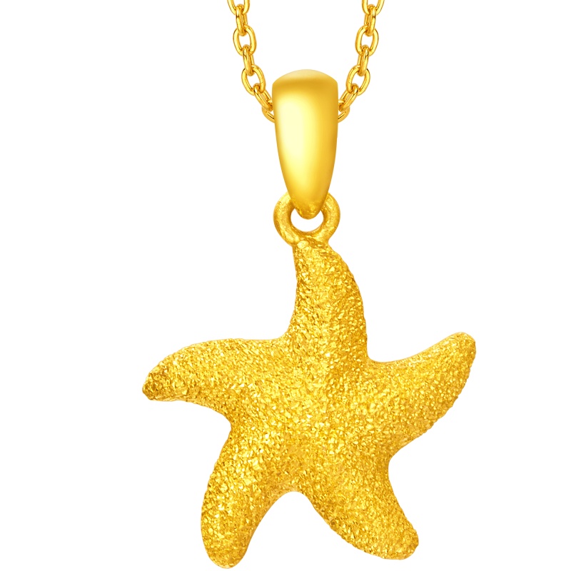 周大福金吊坠珠宝首饰幸运海星星星足金金吊坠计价（工费78元）F219138