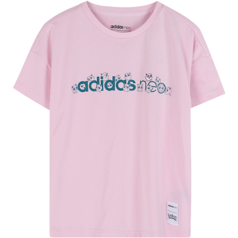 Adidas阿迪达斯NEO女子宝可梦皮卡丘联名款T恤短袖