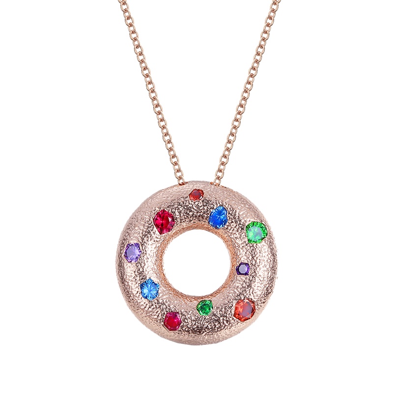 澳洲orange cube 梦幻甜心系列 项链玫瑰金吊坠可爱诱人甜甜圈女生百搭项链潮流个性