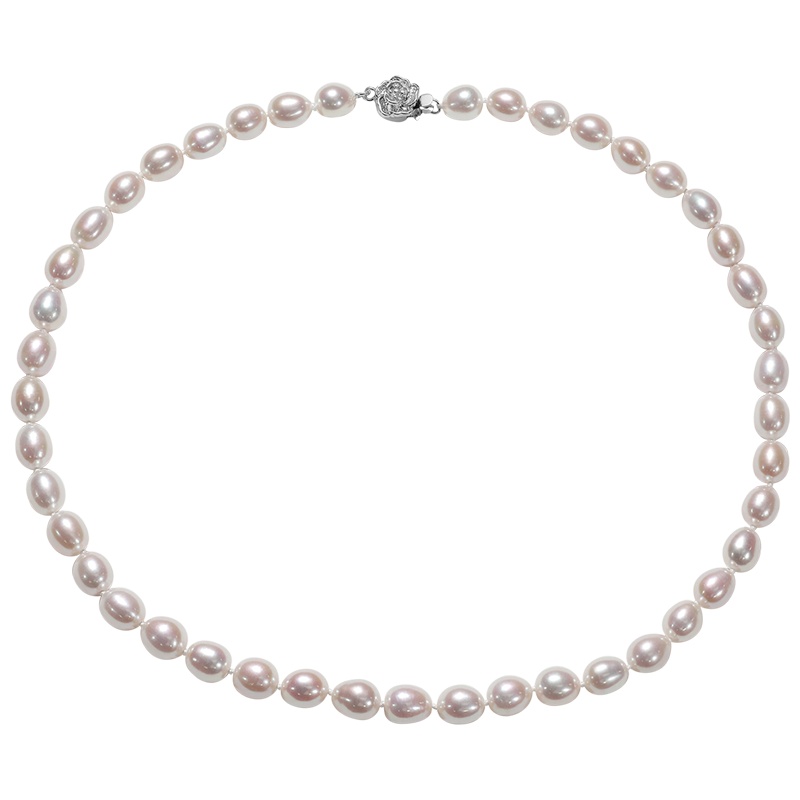 佰色传情 8-9mm强光白色淡水珍珠项链送妈妈婆婆礼物正品女