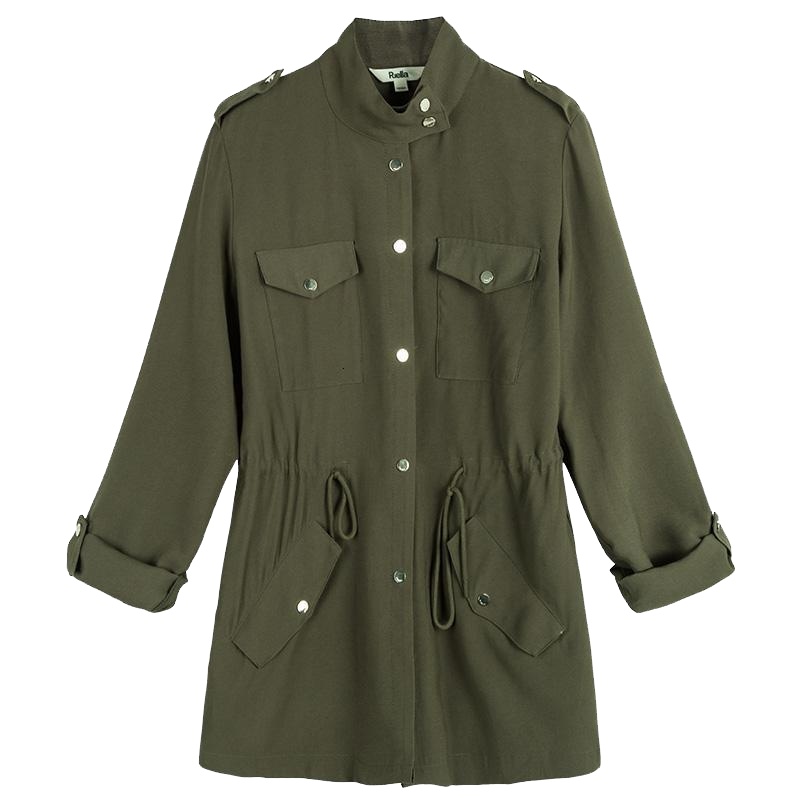 【专柜同款】Puella中长款外套女春季新款韩版复古bf工装风宽松百搭上衣20011629