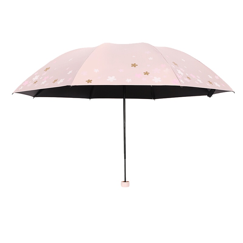 天堂伞 黑胶防晒三折晴雨伞太阳伞遮阳伞 云裳-藏青1283