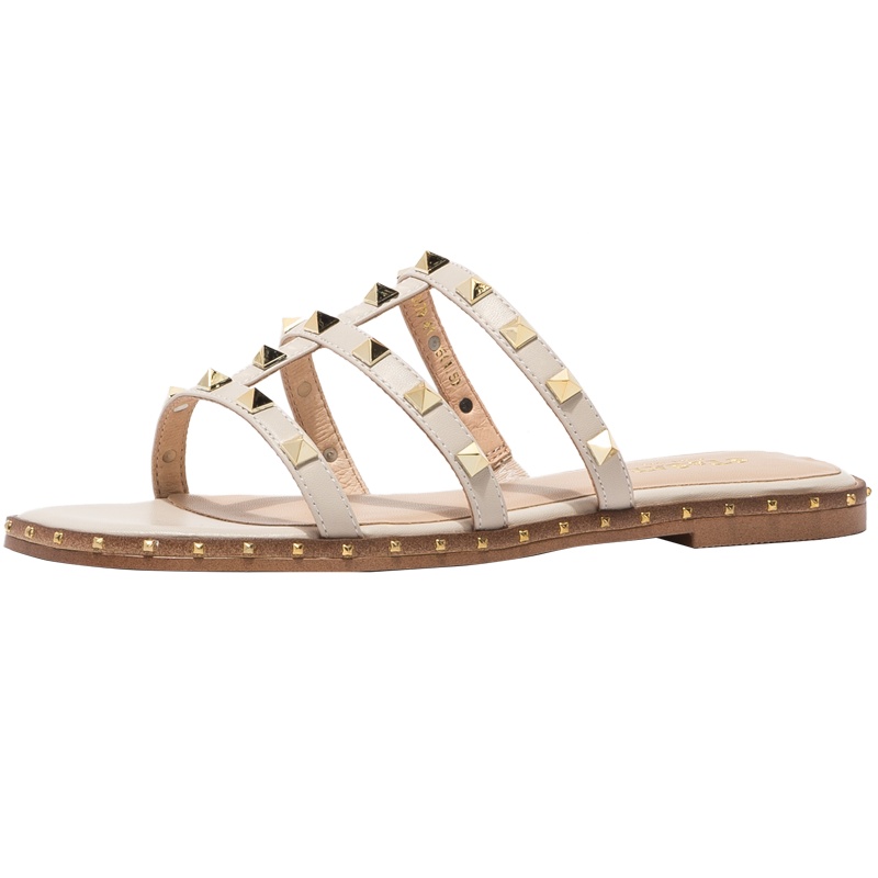 ST&SAT/星期六露趾铆钉简约外穿女凉拖SS02110179