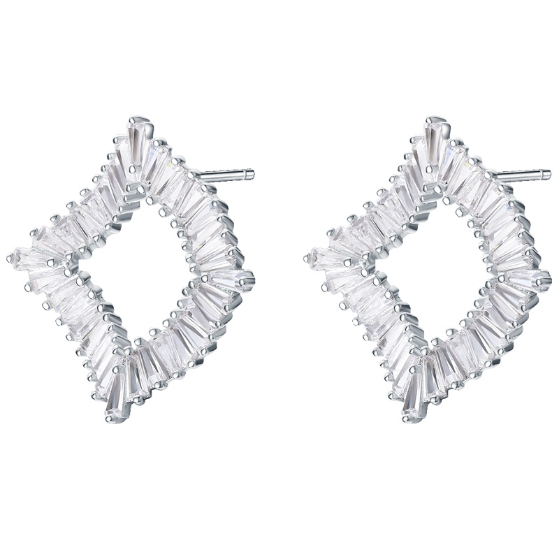 佰色传情新款纯银时尚个性耳环女潮气质耳钉夸张大耳坠简约耳饰品