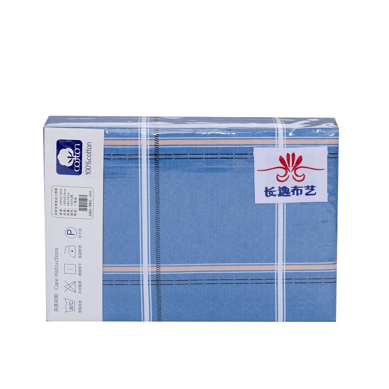 青春蓝格(四件套)CY-0006青蓝色、蓝色