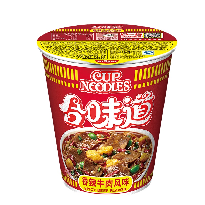 日清 合味道香辣牛肉风味杯面84g*12杯整箱 速食方便面泡面
