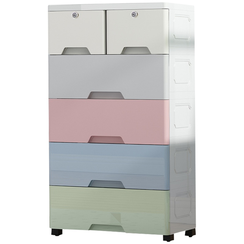 弘拜 抽屉柜收纳柜56宽 加厚抽屉柜收纳柜 特大号抽屉式收纳箱子 塑料家用宝宝衣物玩具盒储物箱整理柜子