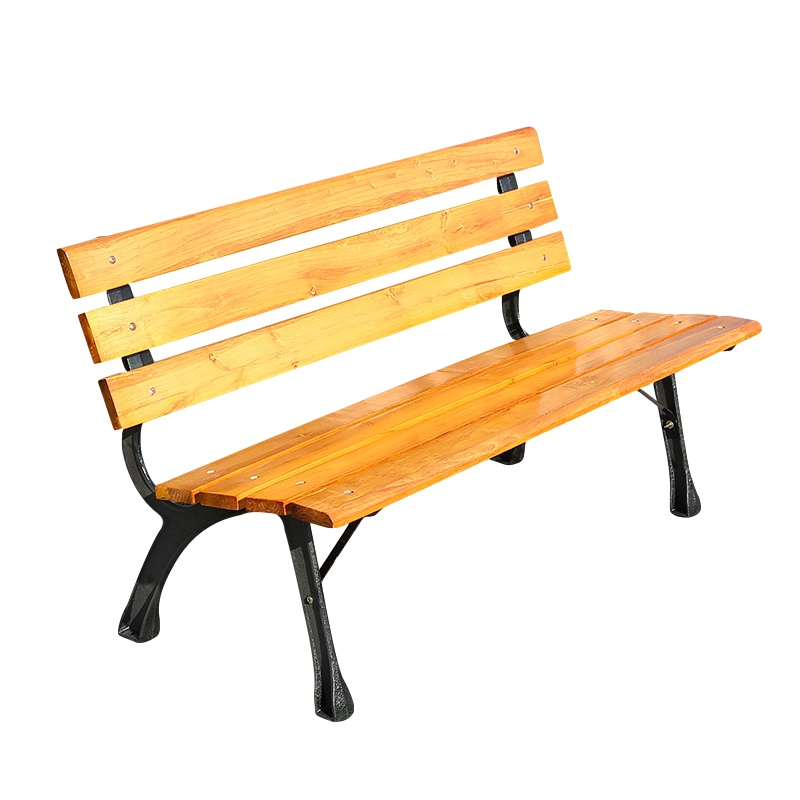 创世人 户外公园椅长排凳靠背椅室外铁艺桌椅防腐木休闲庭院实木长椅户外椅 1.5米