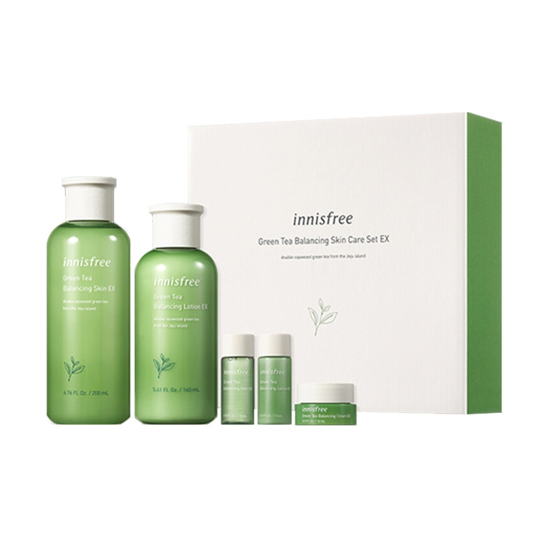 悦诗风吟绿茶平衡水乳液2件套装套盒 面部护肤套装礼盒 保湿补水控油护肤