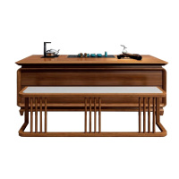 钜晟 胡桃实木办公柜1.8米新中式茶水柜办公室茶水台品茶台JS-GLAT-1801