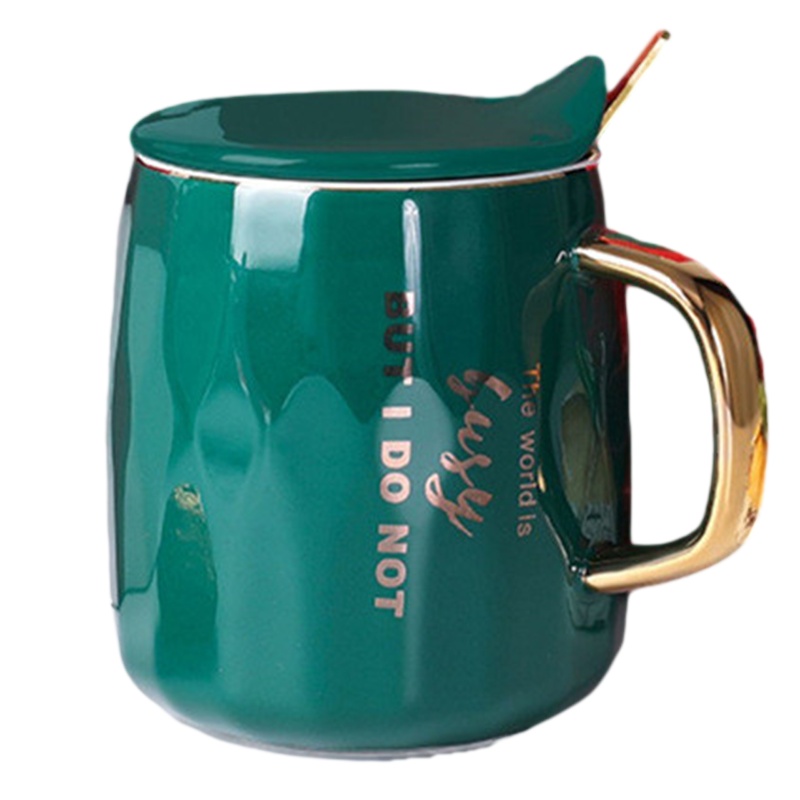 贝瑟斯 陶瓷马克杯带盖勺北欧ins风简约个性家用水杯子咖啡杯