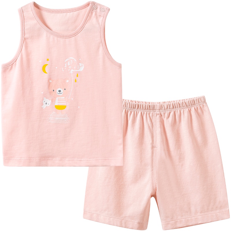 哈贝比（happyB）婴儿衣服 夏季薄款内衣套装儿童背心套装男女宝宝纯棉睡衣