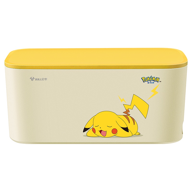 公牛(BULL)GN-F2161全长1.5米宝可梦七位新国标收纳盒插座/接线板/排插/拖线板/插排黄色皮卡丘