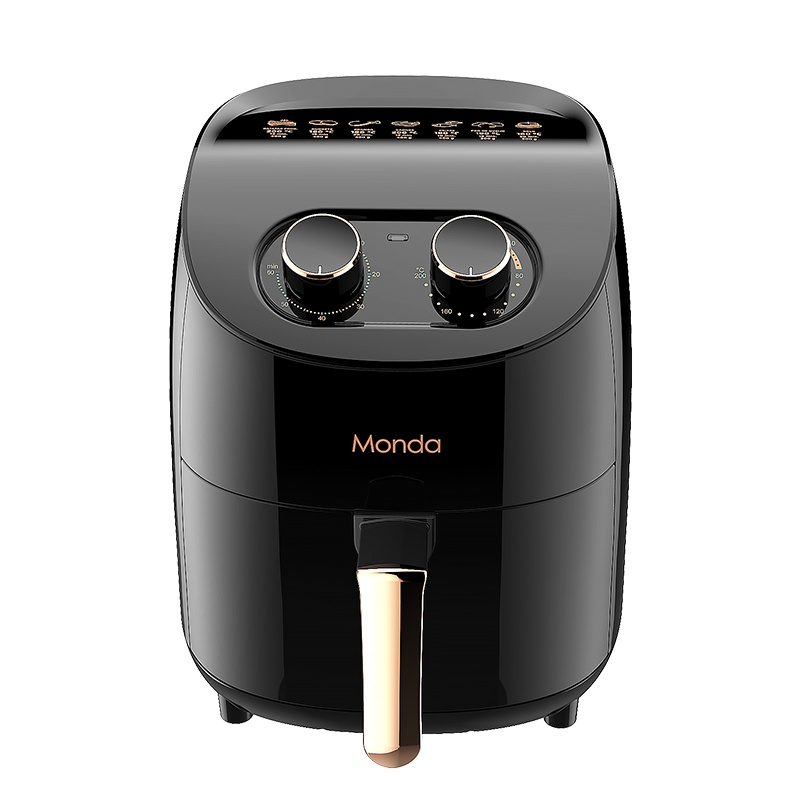 MONDA蒙达无油空气炸锅家用新款特价大容量智能多功能全自动电薯条机AF-06机械款黑色