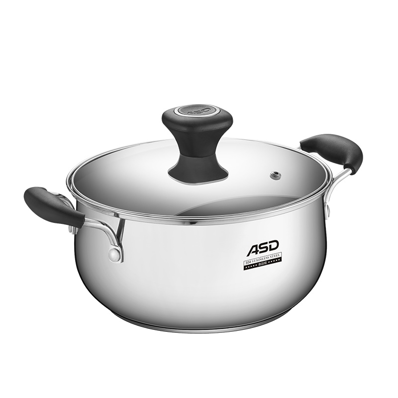 爱仕达(ASD) 304不锈钢复底24cm汤锅防烫隔热手柄燃气电磁炉通用家用炖锅煲汤 TS24B1WG