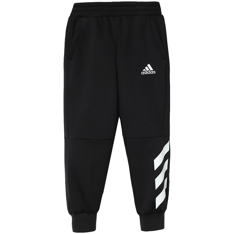 adidas童服装男小童针织长裤保暖加绒休闲运动服DJ1486 110 DJ1486黑色