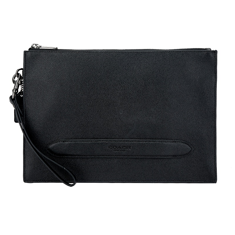 COACH 蔻驰 奢侈品 欧美时尚男士黑色皮革大号商务手包