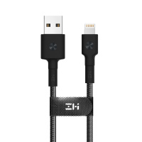 ZMI USB Cable 2m 黑色苹果编织数据充电线 通过苹果MFI认证 支持快充 稳定高效耐用