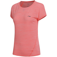 李宁LINING女子短袖T恤透气休闲运动服ATSN032-2. L ATSN032-2混色荧光浅橙