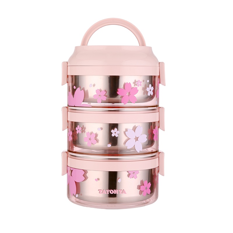多样屋 樱花 三层注水饭盒