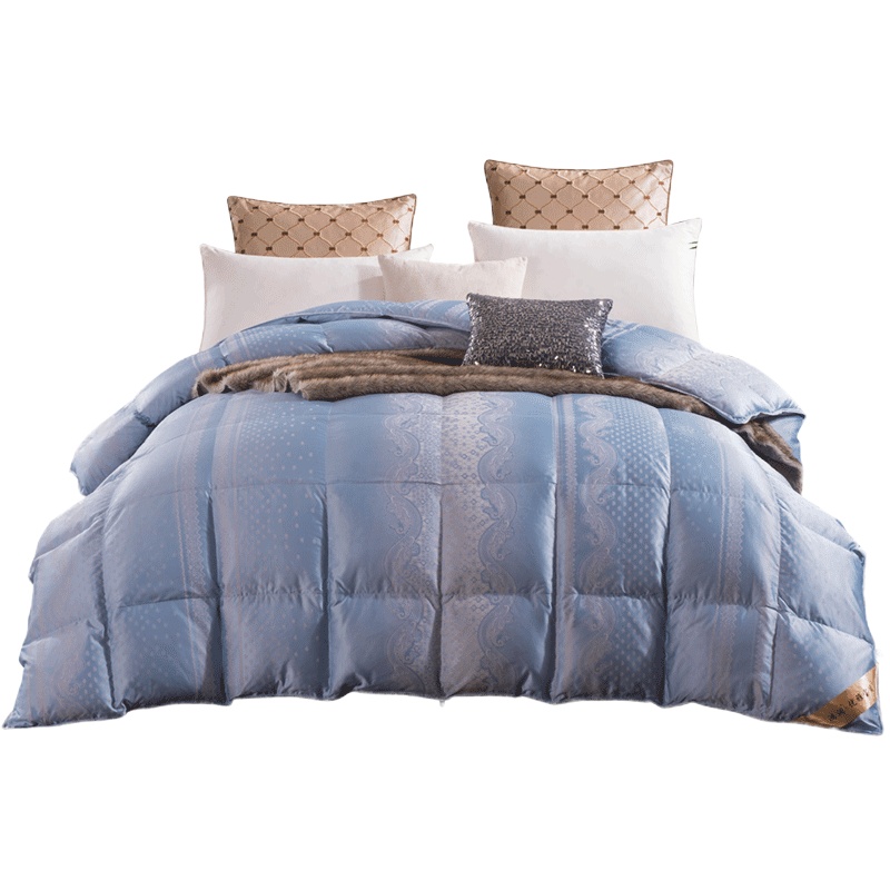 鸿润家纺90%灰鸭绒冬被加厚保暖冬季羽绒被芯单双人提花羽绒冬被