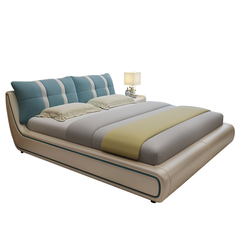 恒享家 床 北欧现代简约婚床皮床布艺床1.8米1.5米双人主卧软床 BC605