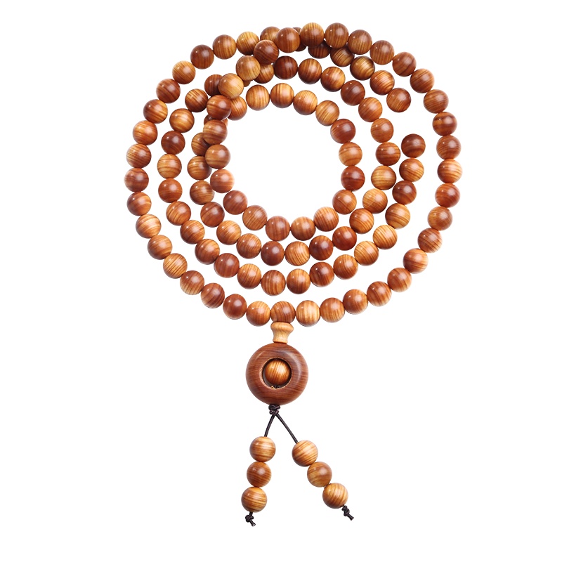 侧柏佛珠手串 云纹木圆珠男女款单圈/多圈手链