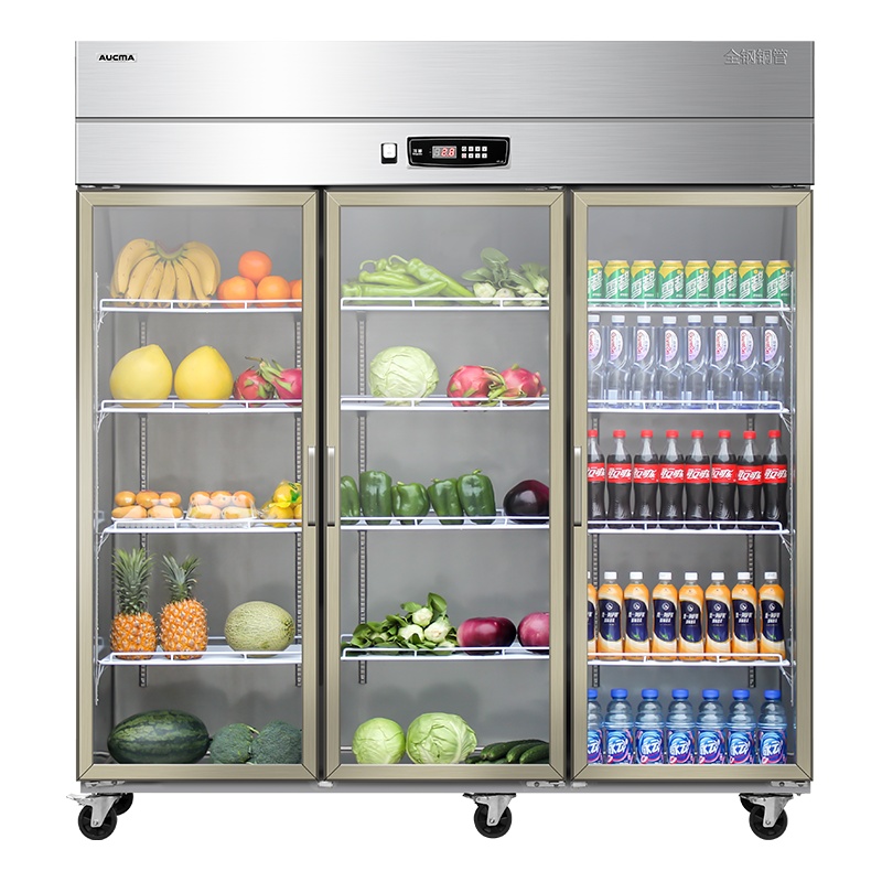 澳柯玛(AUCMA) 展示柜VC-1427XG 1418升商用三门冷藏展示柜保鲜冰柜立式大容量冰箱大型饮料啤酒柜展示柜